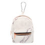 Marble Mini Backpack Keychain - White,