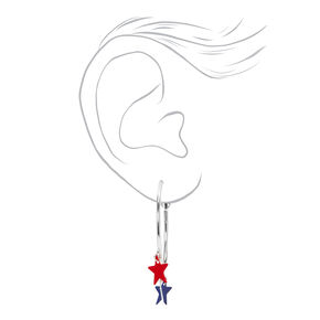 Patriotic USA Mixed Hoop &amp; Stud Earrings - 3 Pack,