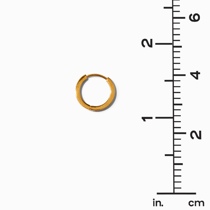 ICING Select 18k Yellow Gold Plated Titanium 12MM Clicker Hoop Earrings,