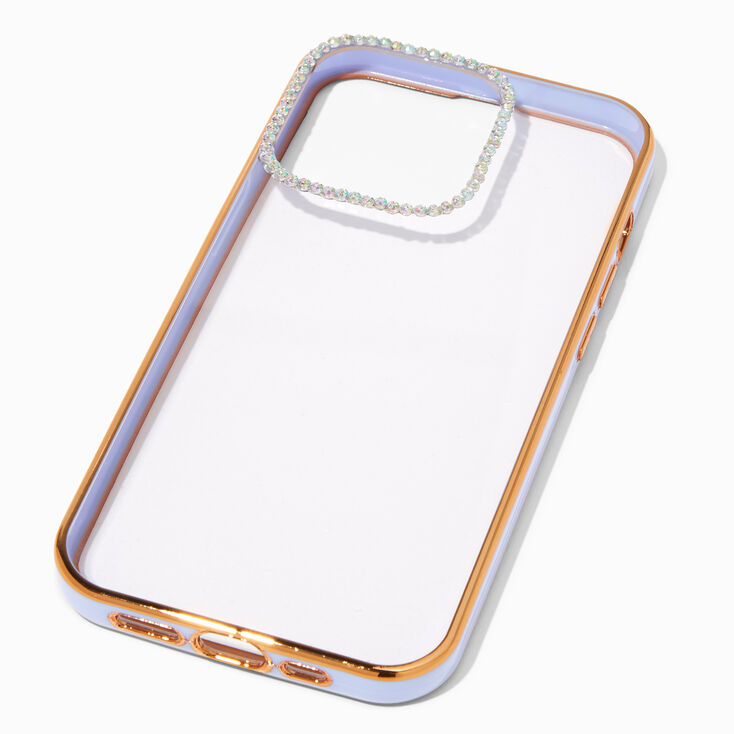 Embellished Clear/Lavender Phone Case - Fits iPhone&reg; 13 Pro,