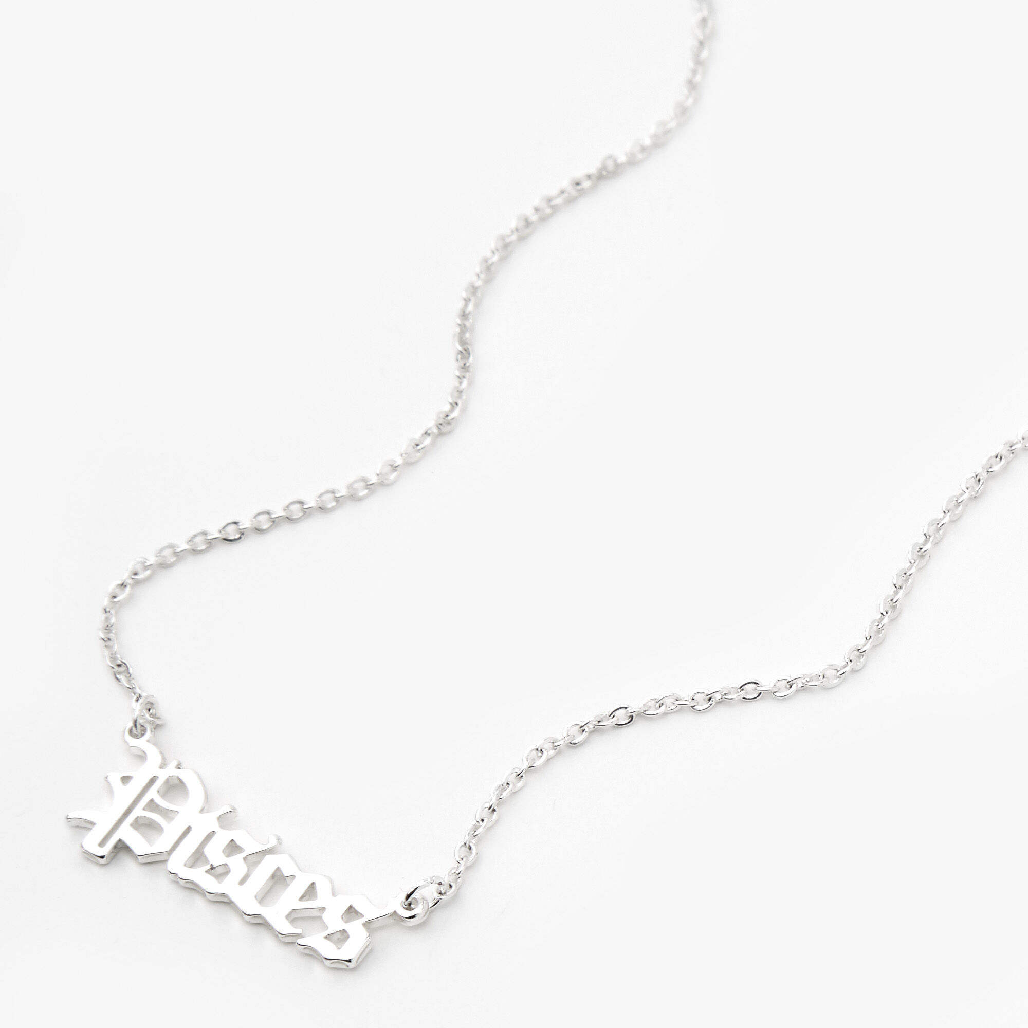 Silver Gothic Zodiac Pendant Necklace Pisces Icing US