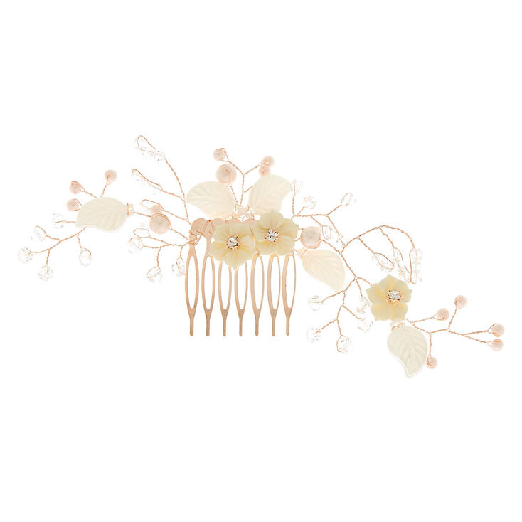 Rose Gold Vintage Floral Hair Comb,