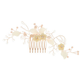 Rose Gold Vintage Floral Hair Comb,