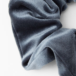 Medium Flat Velvet Hair Scrunchie - Gray,