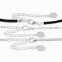 Pink Fireball &amp; Silver Safety Pin Choker Necklaces - 3 Pack,