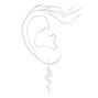 Silver 1.5&quot; Snake Dagger Drop Earrings,