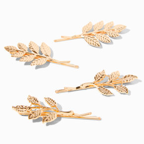 Gold Leaf Hair Pins - 4 Pack,