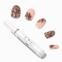 Black Lace Pink Round Vegan Faux Nail Set -  24 Pack,