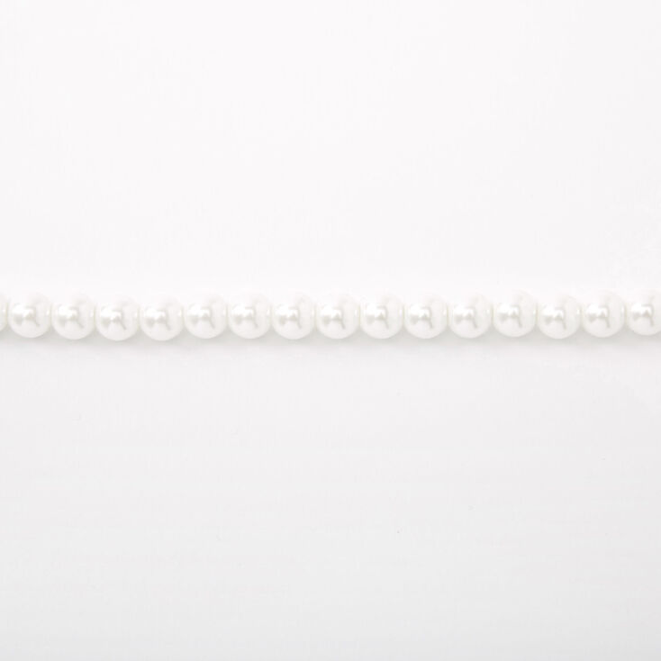 Classic 8MM Pearl Choker Necklace - White,