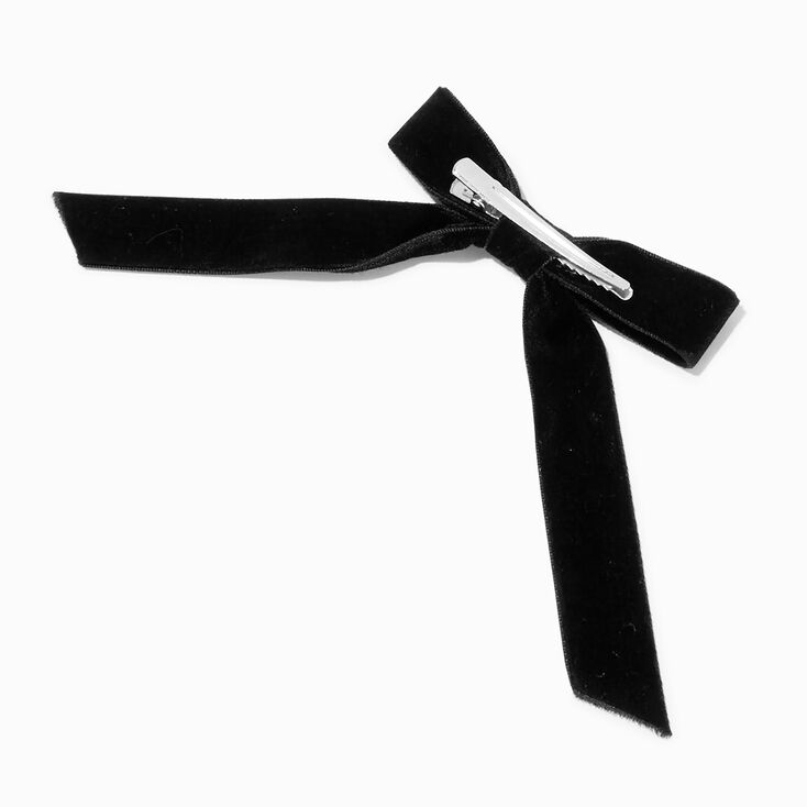 Black Velvet Hair Bow Clips - 2 Pack,