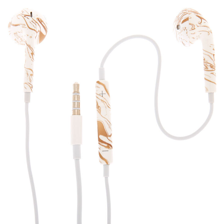Marble Earbuds with Mic - Gold,