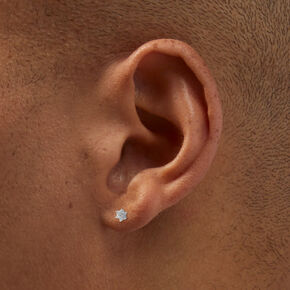 ICING Select Sterling Silver 1/10 ct. tw. Lab Grown Diamond Flower Stud Earrings,