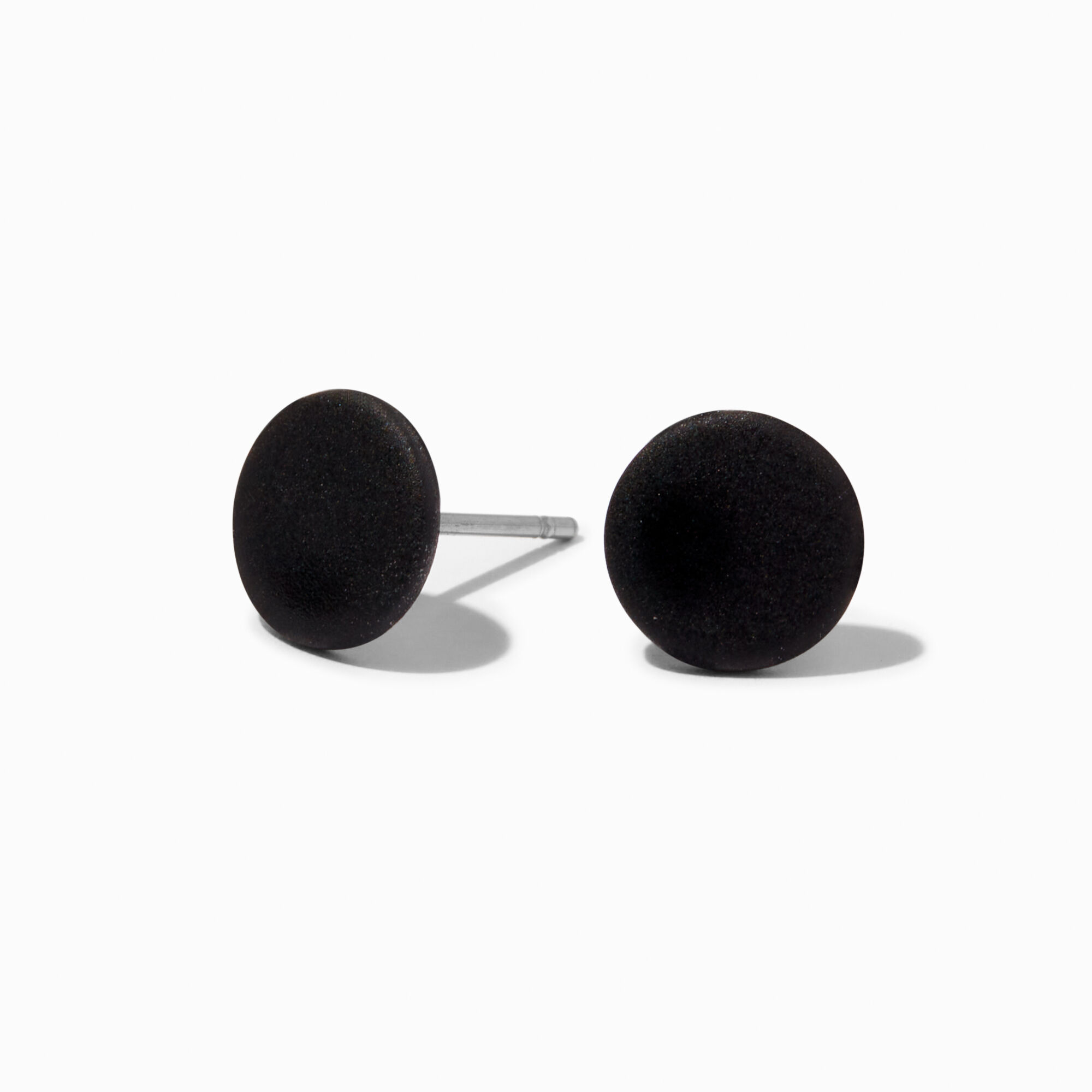 Black Button Stud Earrings Icing US