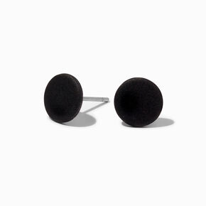 Black Button Stud Earrings,