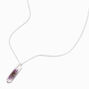 Silver Mystical Gem Purple Flowers Pendant Necklace,