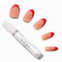 Red Tips Stiletto Vegan Faux Nail Set - 24 Pack,