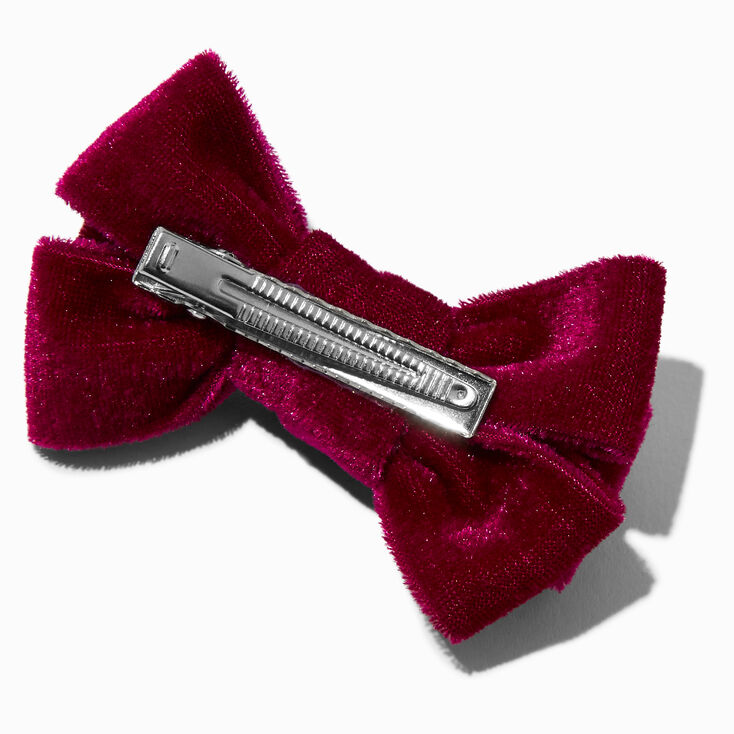 Pink &amp; Black Velvet Bow Hair Clips - 2 Pack,