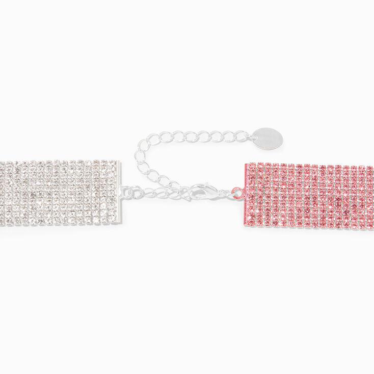 Pink Ombr&eacute; Crystal Choker Necklace,