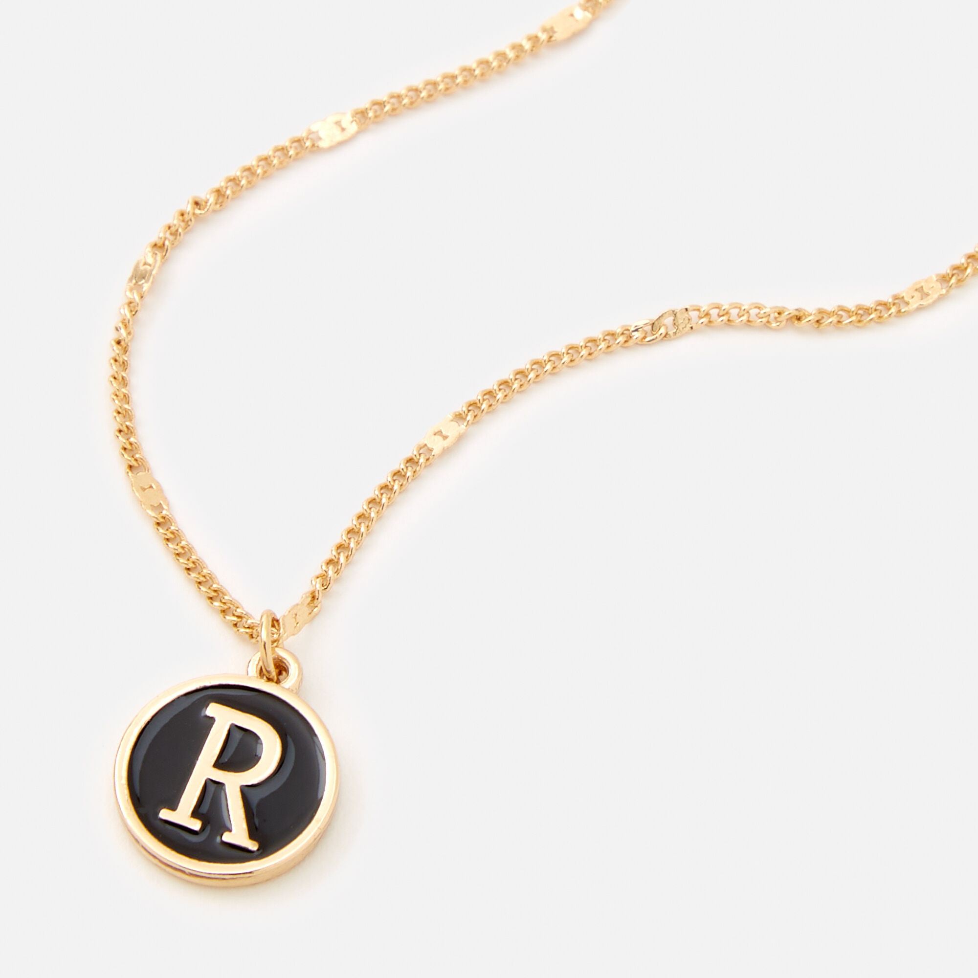 RCR10908-18 14K Gold Large Initial R Necklace | Royal Chain Group