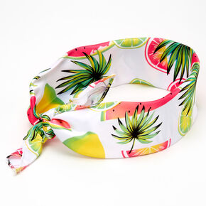 Neon Tropical Fruit Bandana Headwrap,
