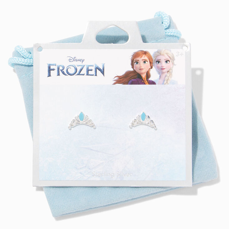 Sterling Silver &copy;Disney Frozen Elsa Tiara Stud Earrings,