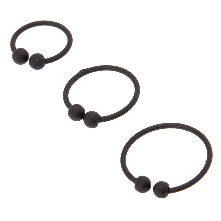 Matte Black Faux Nose Rings,