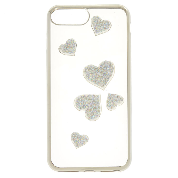Stone Studded Heart Phone Case - Fits iPhone 6/7/8 Plus,