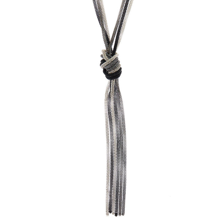 Knotted Chain Long Pendant Necklace,