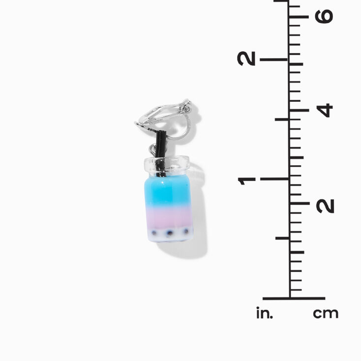 Pink Layered Bubble Tea Clip-On 1&quot; Drop Earrings,