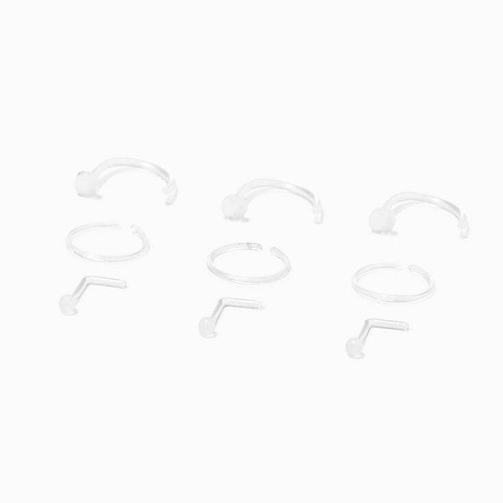 Mixed BioFlex&reg; Stud &amp; Hoop 20G Nose Rings - 6 Pack,