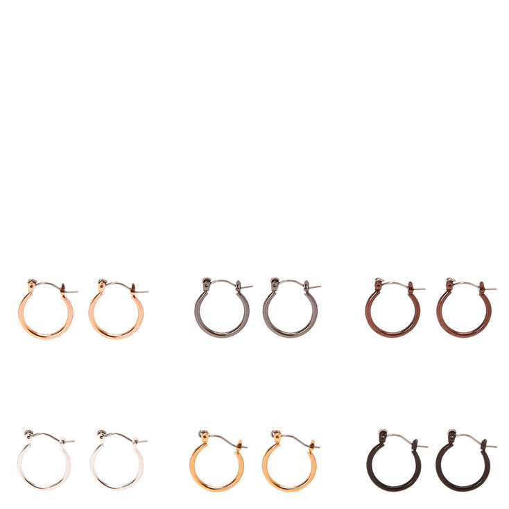 Mixed Metal Mini Rounded Hoop Earrings,