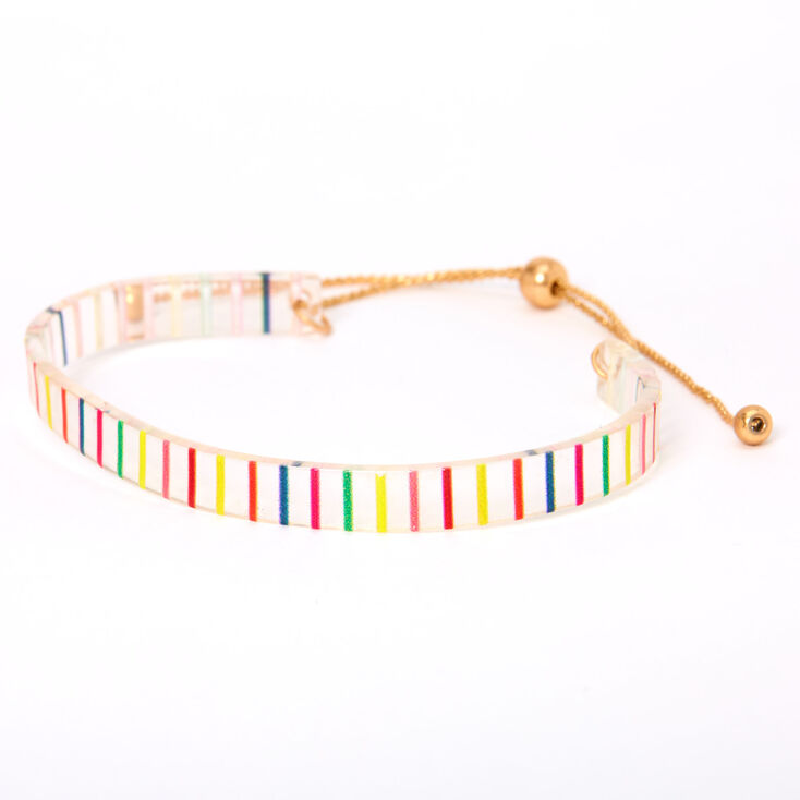 Gold Rainbow Striped Cuff Bracelet,