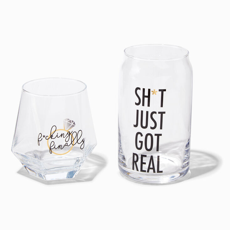 Wedding Couple Drinking Glass Set - 2 Pack,