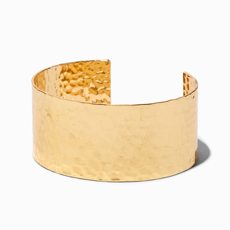 Gold-tone Hammered Cuff Bracelet,