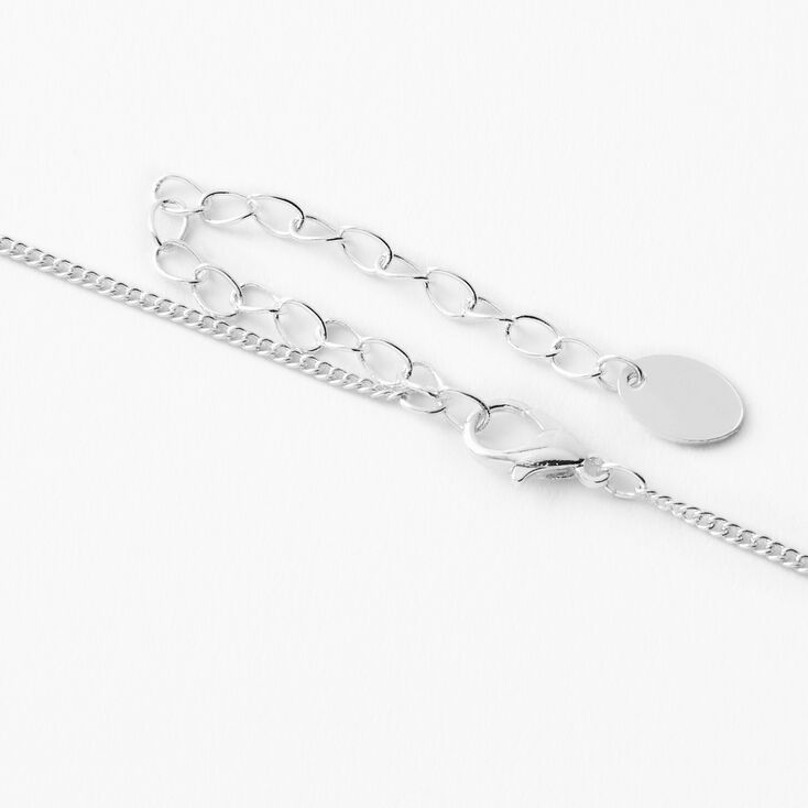 Silver Birthstone Color Tag Pendant Necklace - June,
