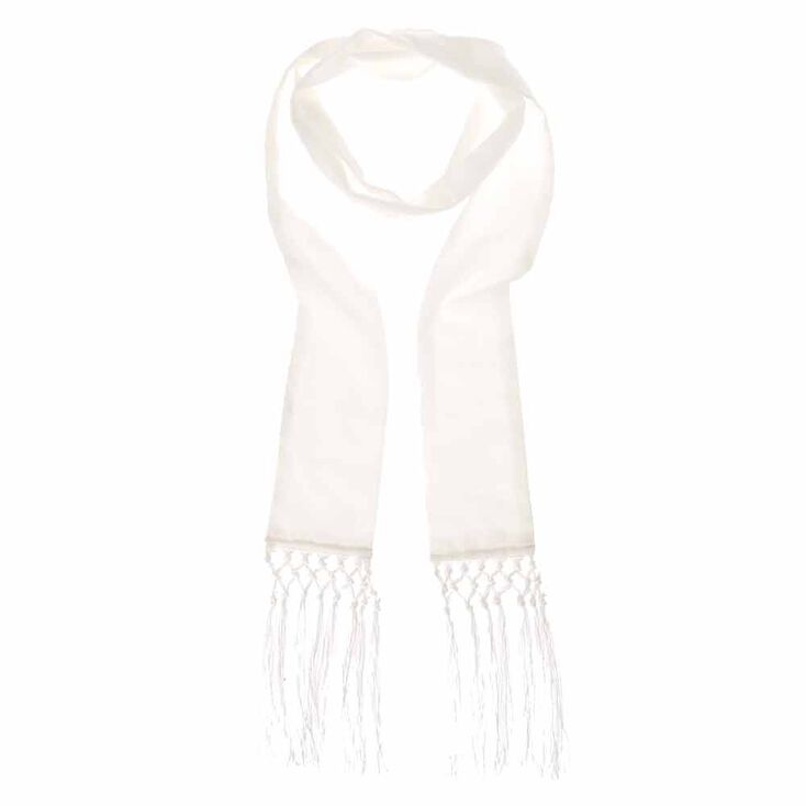White Long Skinny Scarf,