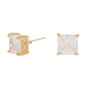 ICING Select 18k Gold Plated Cubic Zirconia Square Stud Earrings,