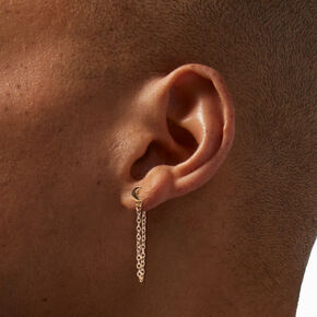 Gold Mixed Crescent Moon Single Hoop &amp; Stud Earrings - 6 Pack,