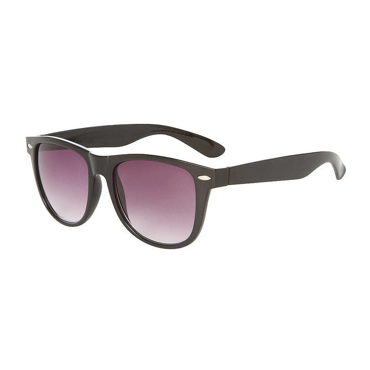 Retro Wayfarer Sunglasses - Black,