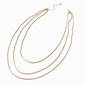 Gold-tone Snake Chain Extended Length Multi-Strand Necklace,