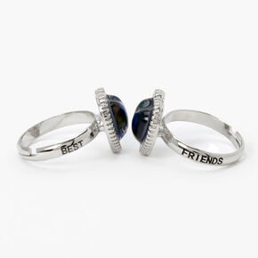 Silver Best Friends Heart Mood Rings - 2 Pack,