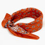 Floral Paisley Silky Bandana Headwrap - Rust,