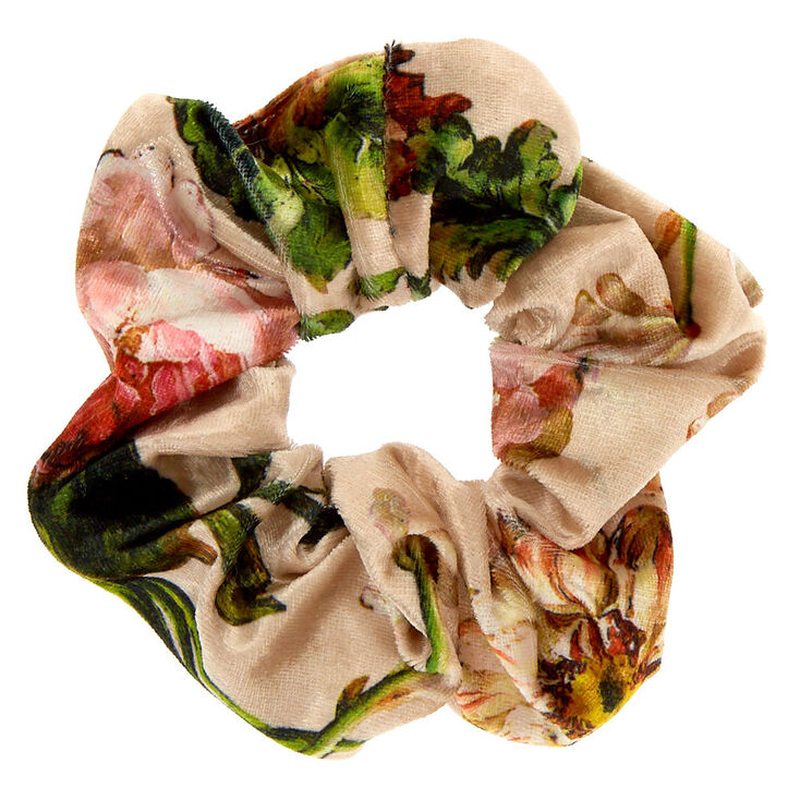 Medium Vintage Peony Velvet Hair Scrunchie,