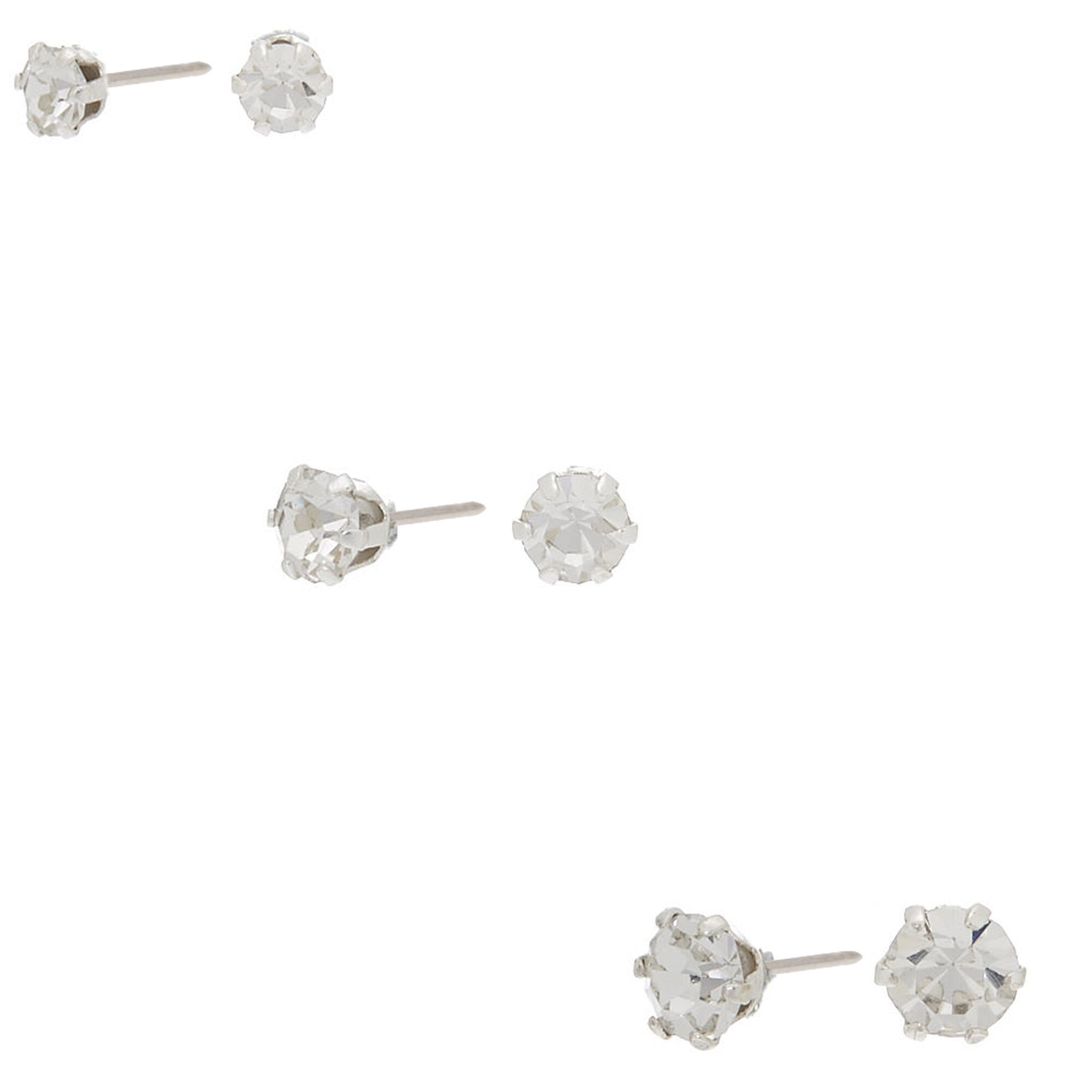 pack of silver stud earrings