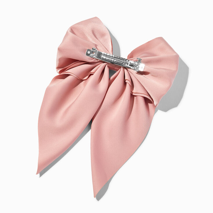 Blush Pink Satin Bow Barrette Hair Clip,