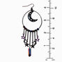 Crescent Moon Chain Fringe 4&quot; Drop Earrings,