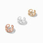 Mixed Metal Embellished Celestial Ear Cuffs - 3 Pack,