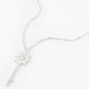 Silver Cubic Zirconia Key Pendant Necklace,