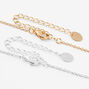 Mixed Metal Ombre Turtle Pendant Necklaces - 2 Pack,