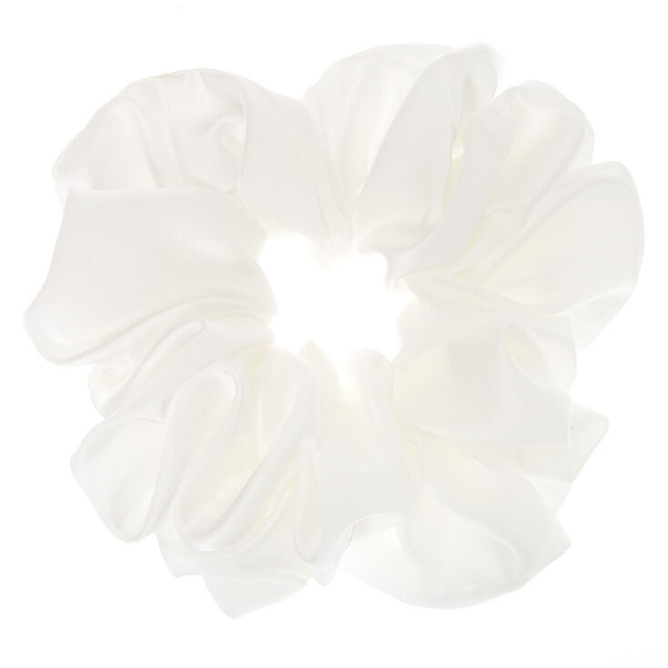 Giant Satin Hair Scrunchie - White,